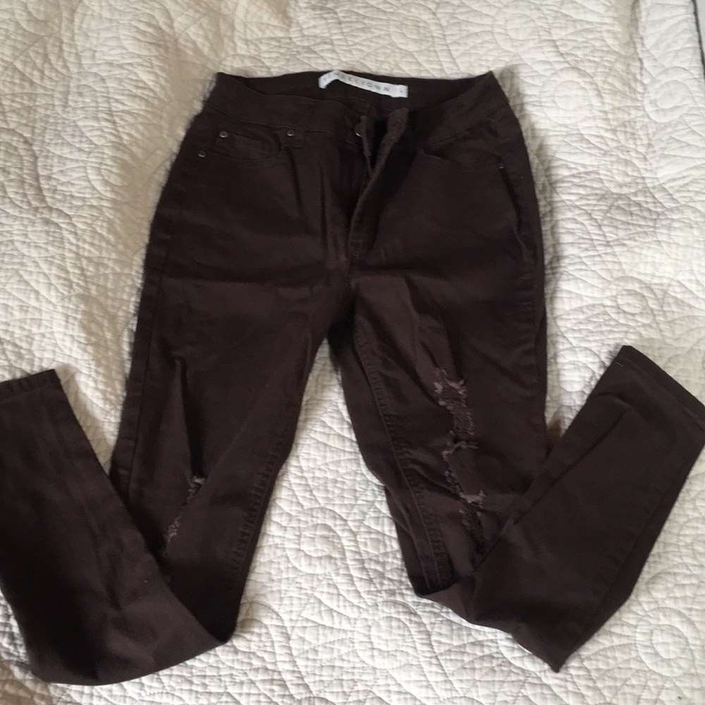 Ripped brown jeans